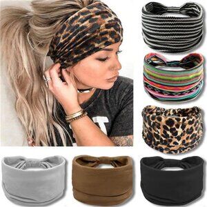 Wide Headbands for Women, Boho Knotted Head Wraps Turbans, Large